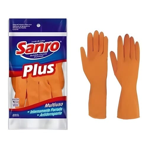 imagem de LUVA LATEX PLUS FORRADA LARAN. M SANRO