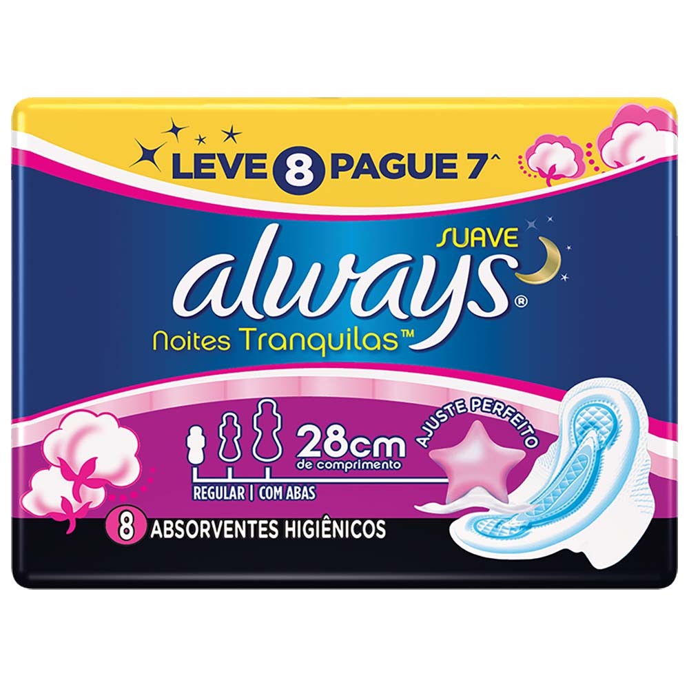 imagem de ABSORVENTE ALWAYS NOIT.SV.AB.L8P7