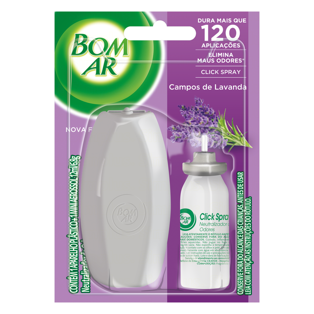 imagem de AROMATIZADOR BOM AR CLICK SPR.360ML LAVANDA